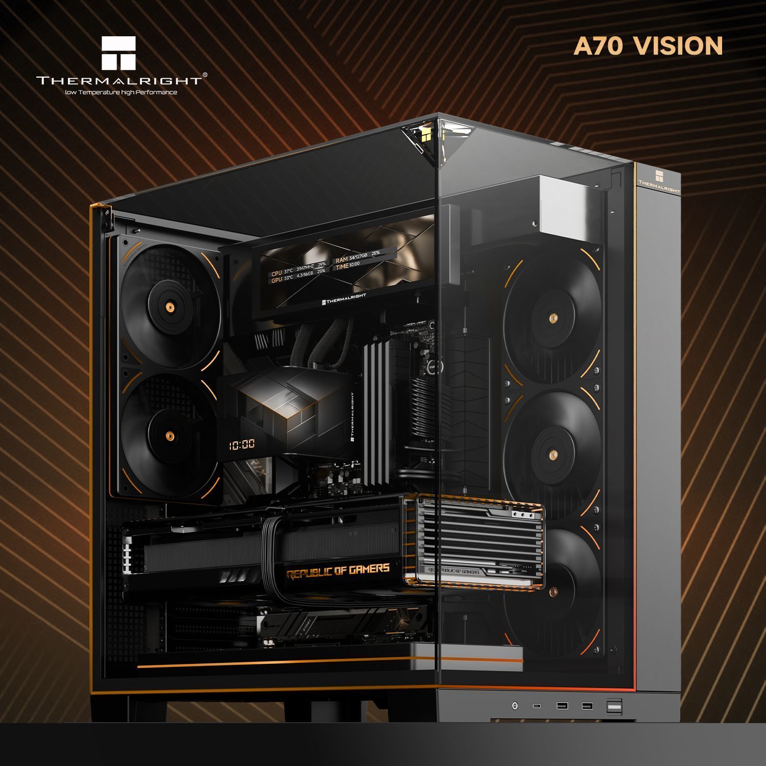 Корпус без блока питания Thermalright TR-A70 Vision Black FAN5-C (TR-A70 Vision Black FAN5-C)
