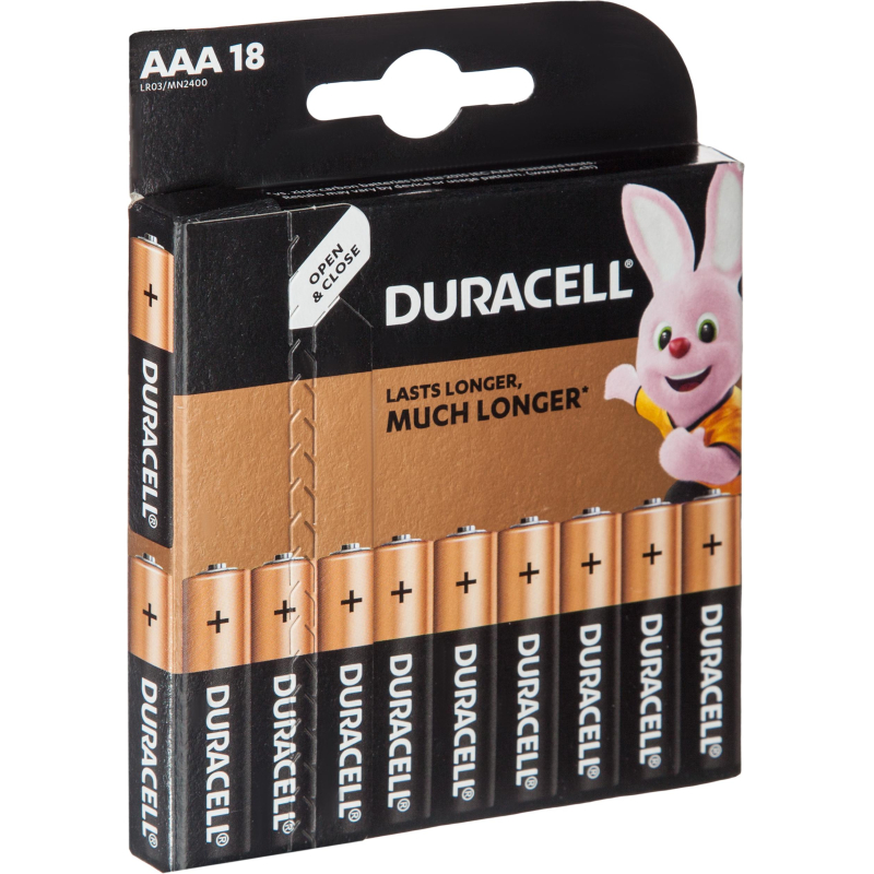 Батарейки AAA Duracell Basic LR03-18BL/1 (1 шт, MN2400)
