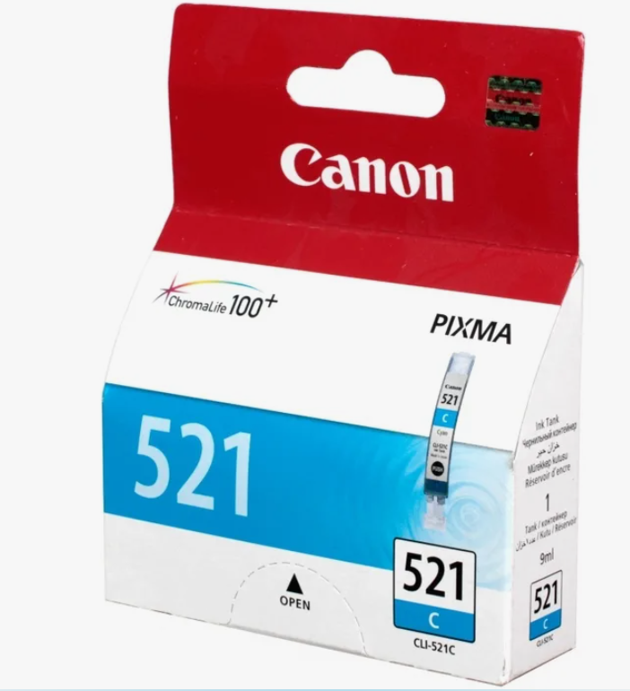 Картридж Canon CLI-521C (cyan, до 510 стр) для iP3600/4600 MP540/620/630/980