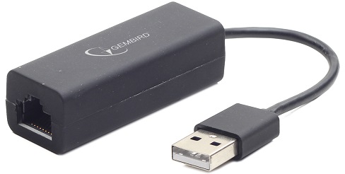 Сетевой адаптер Gembird (USB адаптер локальной сети, USB 2.0, RJ45, 10/100 Мбит/сек, длина кабеля: 10 см) [ NIC-U2 ]