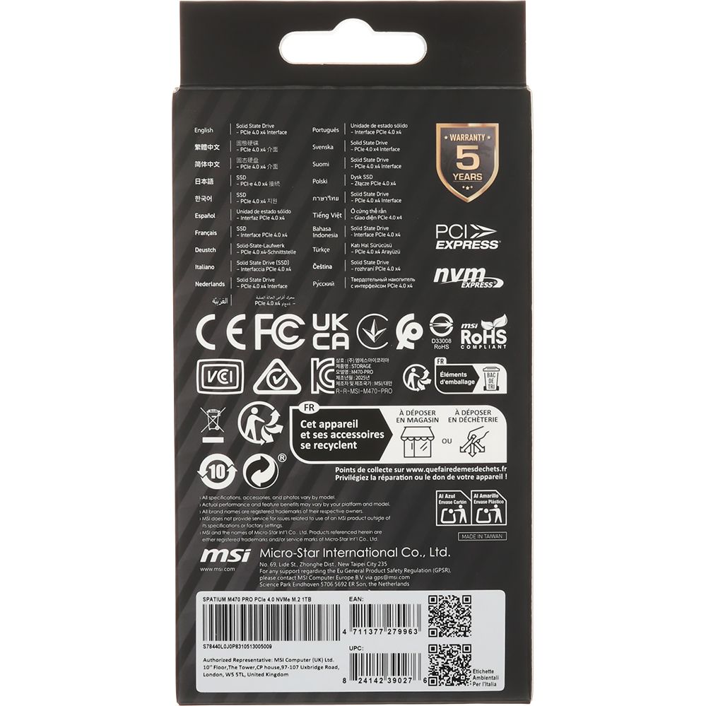 Твердотельный накопитель MSI SPATIUM M470 Pro (S78-440L0J0-P83)