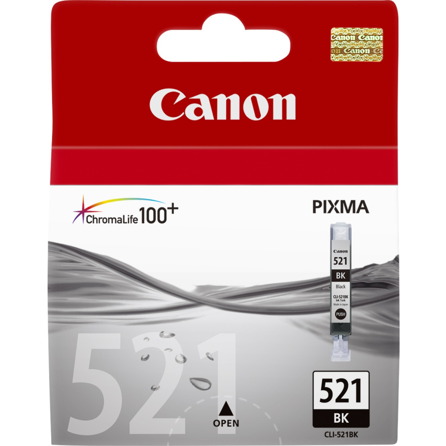 Картридж Canon CLI-521BK (black, до 820 стр) для iP3600/4600 MP540/620/630/980