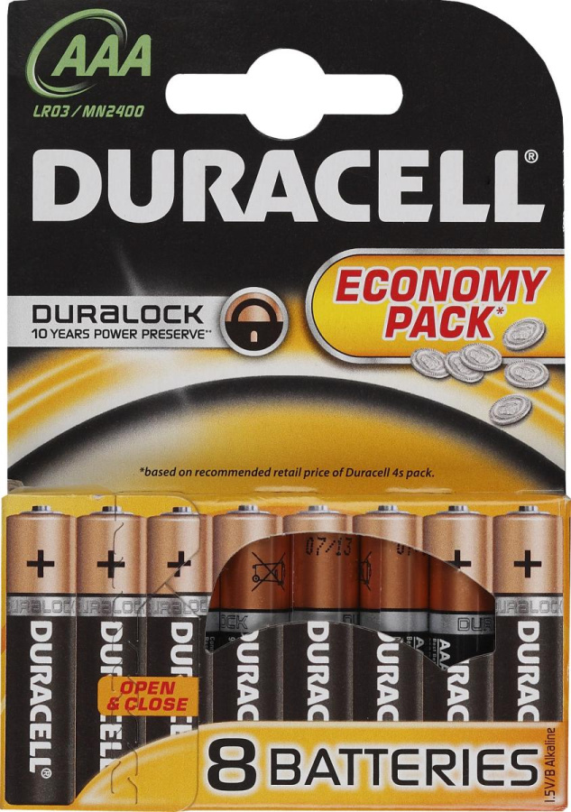 Батарейки AAA Duracell Basic LR03-8BL (8 шт)